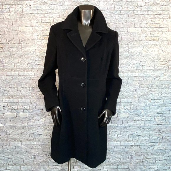 Anne Klein Jackets & Blazers - Anne Klein Black Wool Blend Pea Coat Women's Size M Classic Cut